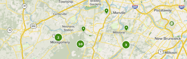 Map showcasing the best trails near Hillsborough