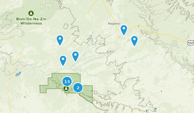 Nageezi, Nouveau-Mexique Map