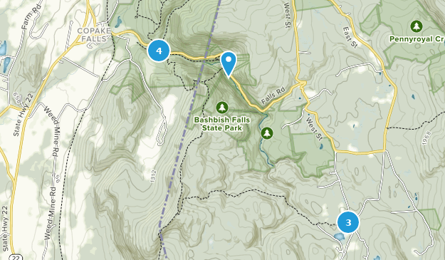 Copake Falls, État de New York Map