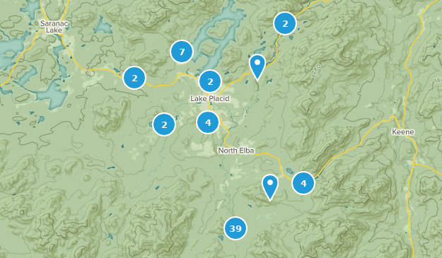 Lake Placid, État de New York Map