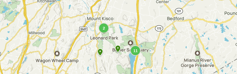 Map of trails in Mount Kisco, New York