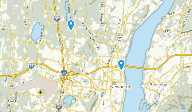Newburgh, État de New York Map