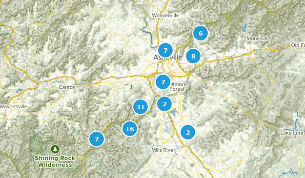 Asheville, Caroline du Nord Map