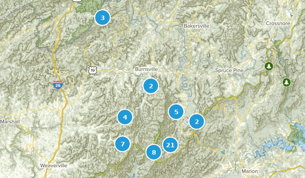Burnsville, Caroline du Nord Map