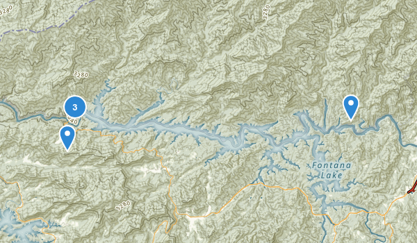 Fontana Dam, North Carolina Map