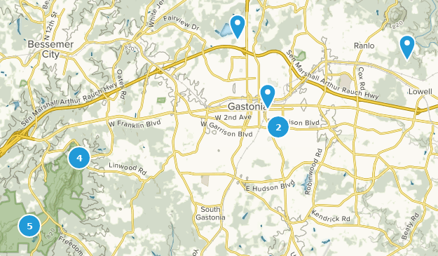 Gastonia, Caroline du Nord Map