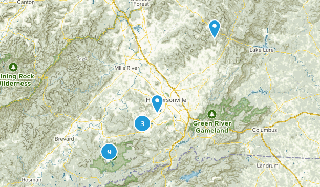Hendersonville, North Carolina Map