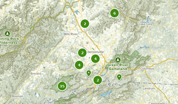 Hendersonville, North Carolina Map