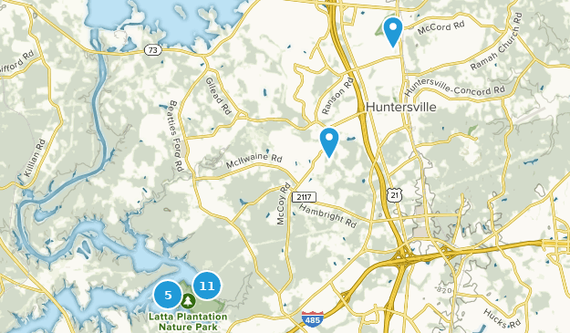 Huntersville, Caroline du Nord Map