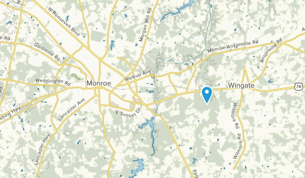 Monroe, Carolina del Norte Map