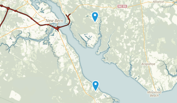New Bern, North Carolina Map