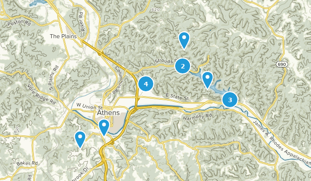Athens, Ohio Map