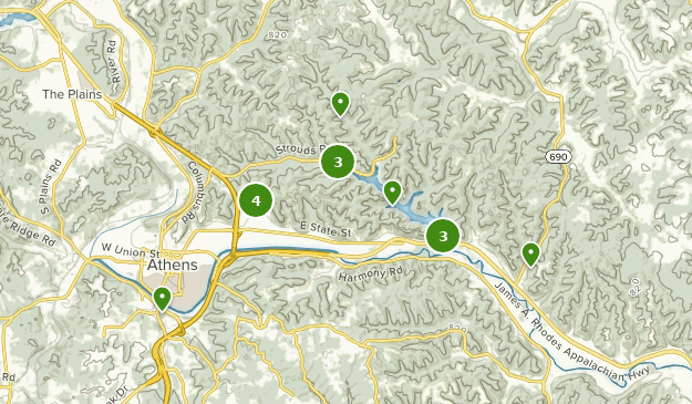 Athens, Ohio Map