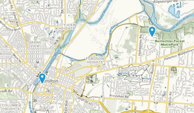Hamilton, Ohio Map