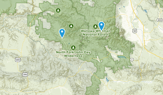 Bates, Oregon Map