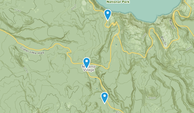 Crater lake National Park, Oregon Map