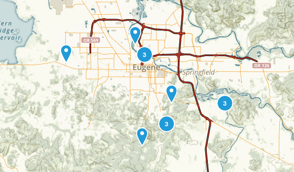City map Eugene Oregon