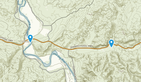 Fossil, Oregon Map