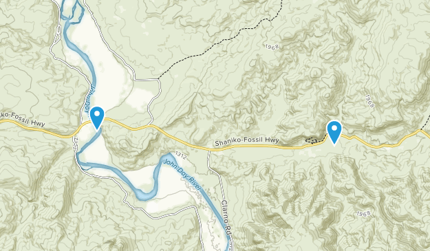 Fossil, Oregon Map
