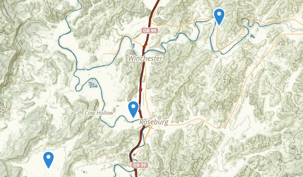 Roseburg, Oregon Map