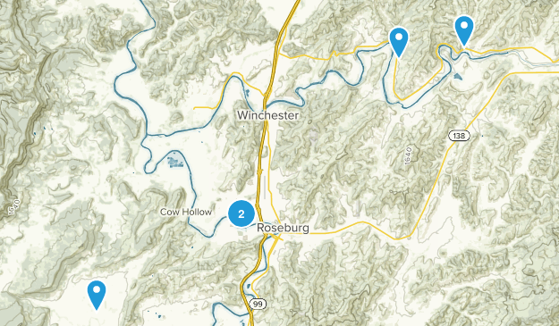 Roseburg, Oregon Map