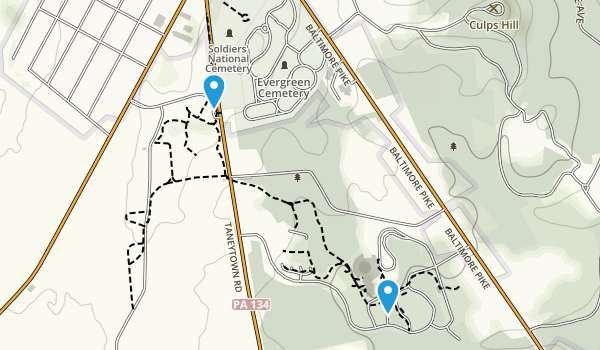 Gettysburg, Pennsylvania Map