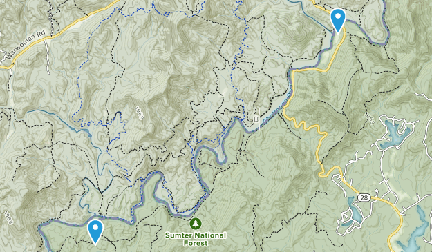 Long Bottom Ford, South Carolina Map