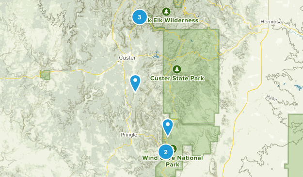 East Custer, South Dakota Map