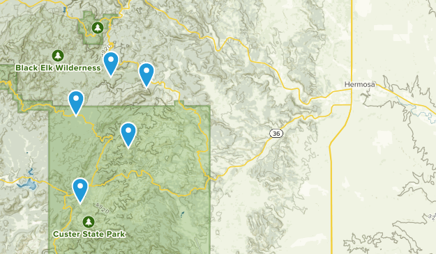 Hermosa, Dakota du Sud Map