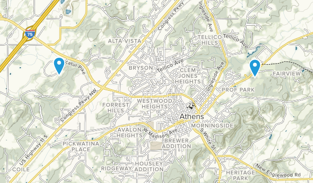 Athens, Tennessee Map