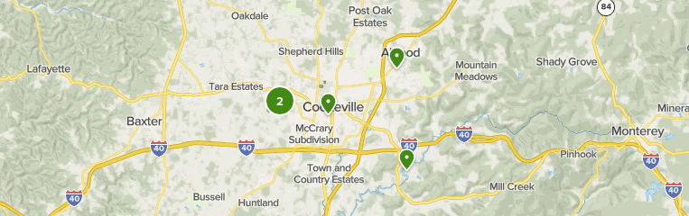 Trail map near Cookeville