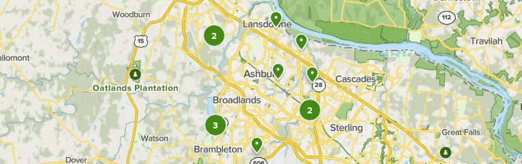 Map of trails in Ashburn, Virginia