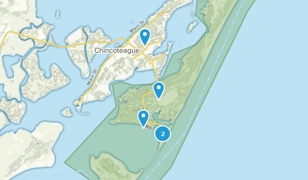 Chincoteague, Virginie Map