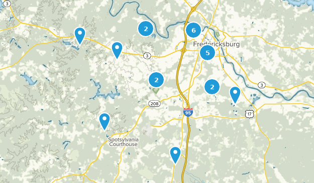 Fredericksburg, Virginie Map