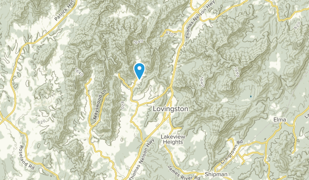Lovingston, Virginie Map