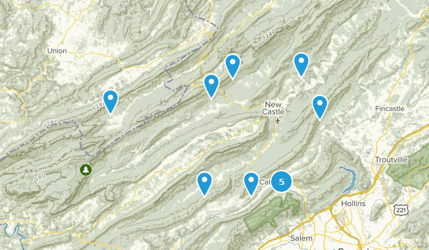 New Castle, Virginie Map