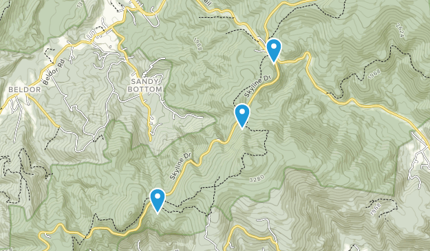 Sandy Bottom, Virginia Map