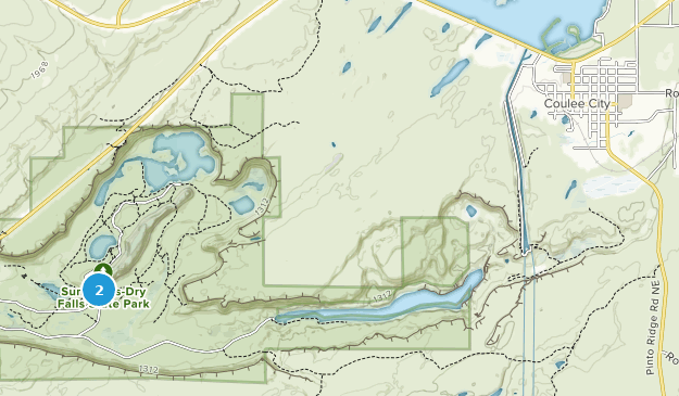 Coulee City, État de Washington Map