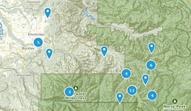 Enumclaw, État de Washington Map