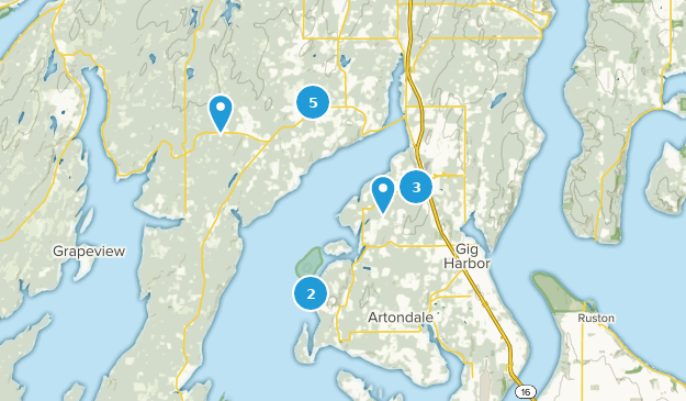 Gig Harbor, État de Washington Map