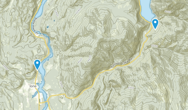 Ione, État de Washington Map