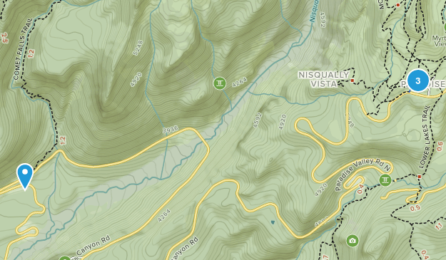 Mount Rainier National Park, Washington Map