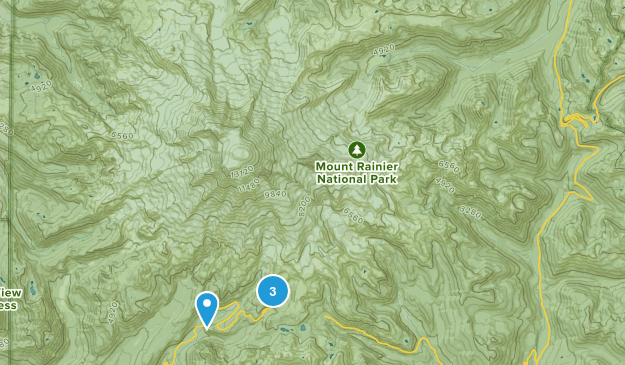 Mount Rainier National Park, Washington Map