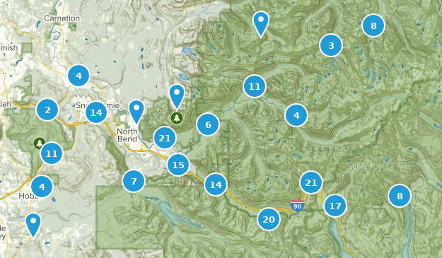 North Bend, État de Washington Map