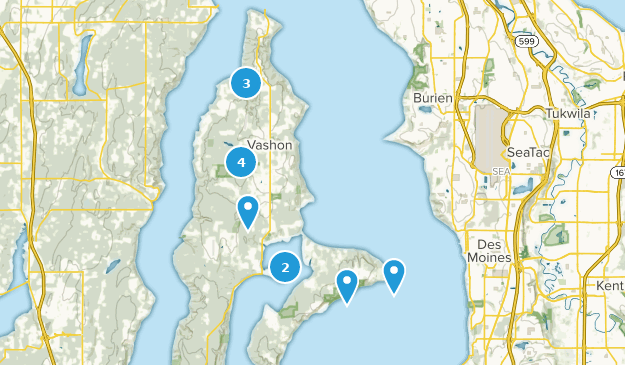 Vashon Island, État de Washington Map