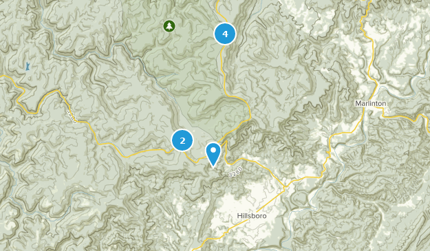 Hillsboro, Virginie-Occidentale Map