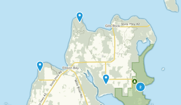 Ellison Bay, Wisconsin Map