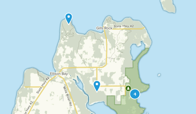 Ellison Bay, Wisconsin Map