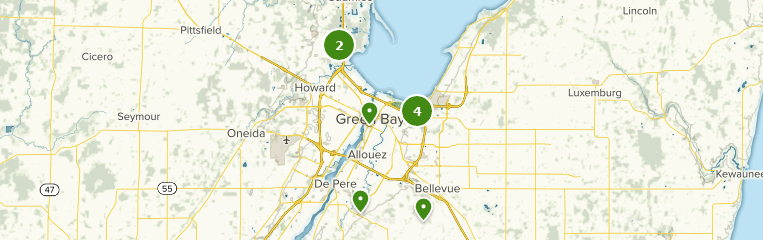 green bay bike trail map