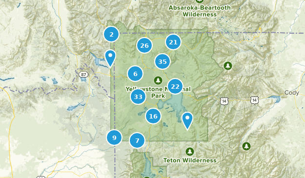 Yellowstone National Park, Wyoming Map